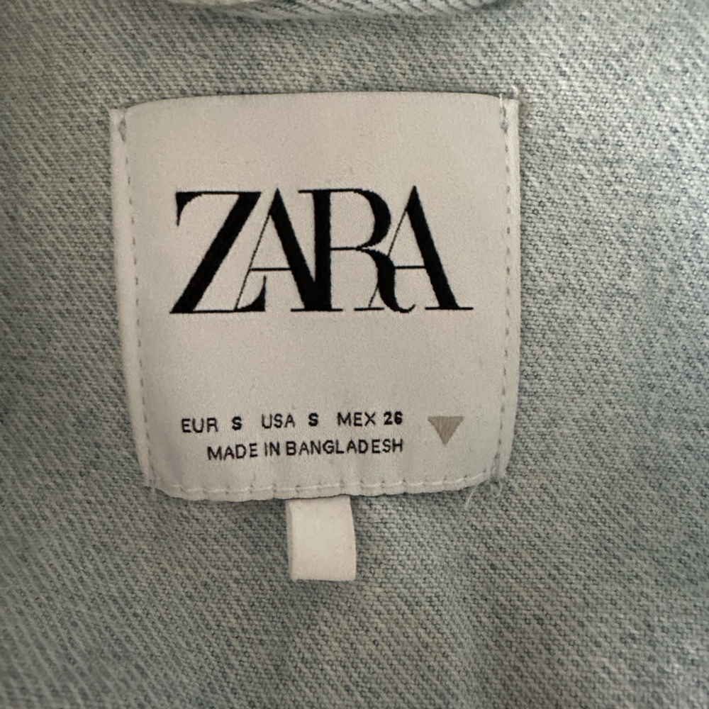 Zara Light Blue Cropped Denim Jacket - Picture 5 of 5